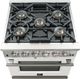 FORNO® Capriasca 30" Stainless Steel Pro Style Gas Range with White Door-2