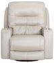 Franklin™ Aspen Holt Stone Leather Dual Power Swivel Rocker Recliner with Power Headrest-1