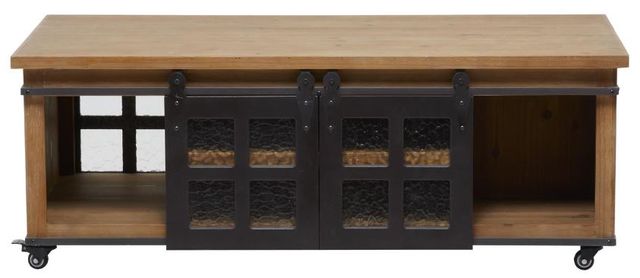 Deco Marche Brown Coffee Table with Black Base-0