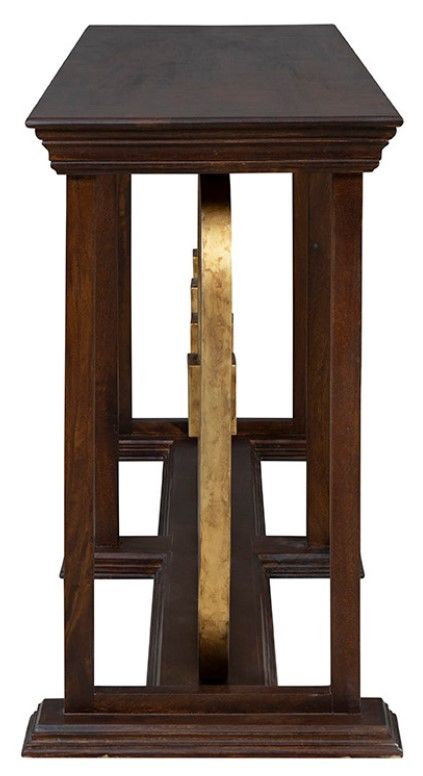 Furniture Classics Everly Brown Console Table with Gold Accent-2