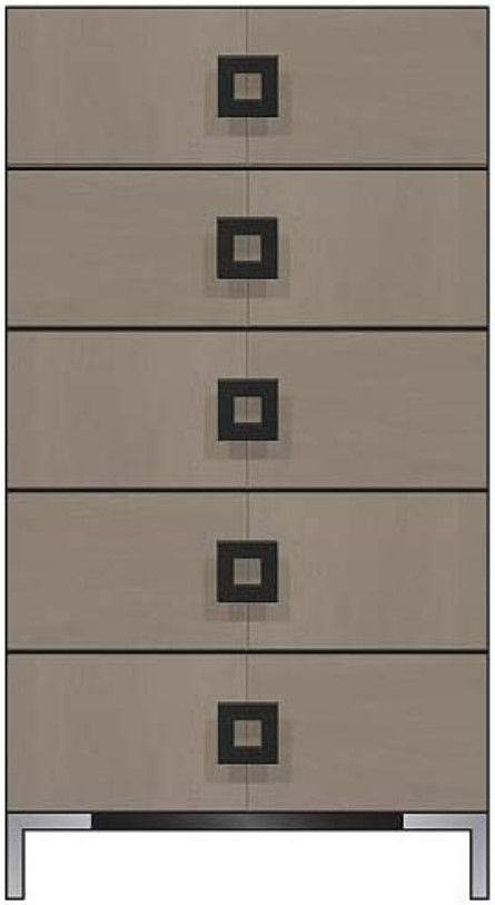 Country View Woodworking Customizable American Modern Brown Maple 28'' 5-Drawer Metal Legs Chest-0