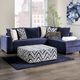 Furniture of America® Griswold 2-Piece Navy Right-Arm Facing Sectional and Chaise-2