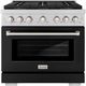 ZLINE Paramount Series 36" Stainless Steel Pro Style Dual Fuel Range with Black Matte Door-0