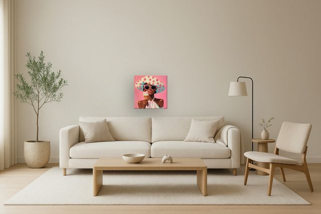 Classy Living Adventurous Ice Cream on Pink Wall Art-1