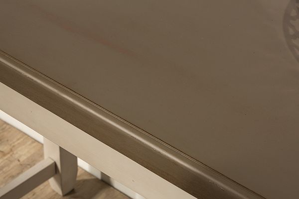 HH2 Home Clarion White Counter Height Side Table with Distressed Gray Top-3