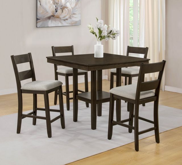 Crown Mark Lester 5-Piece Brown/White Counter Dining Set-1