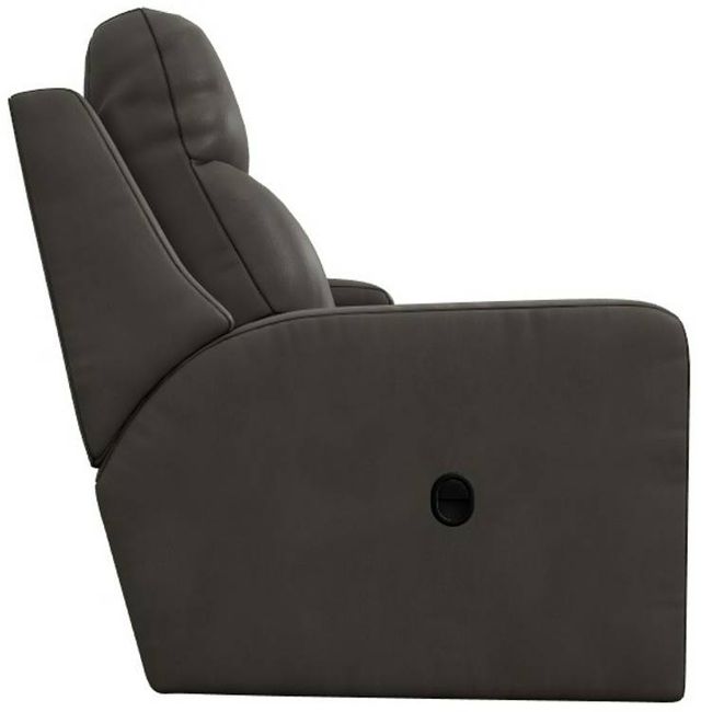La-Z-Boy® Emmons Pewter Leather Manual Reclining Loveseat with Console-3