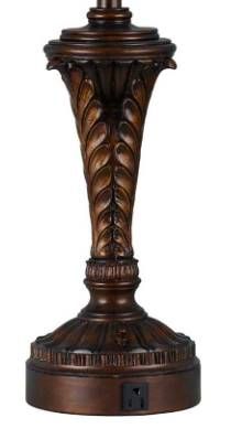 Cal® Lighting & Accessories Antique Walnut Hotel Table Lamp-1