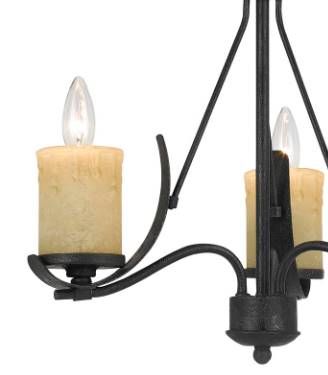 Cal® Lighting & Accessories Morelis 3-Light Black Smith Chandelier-1