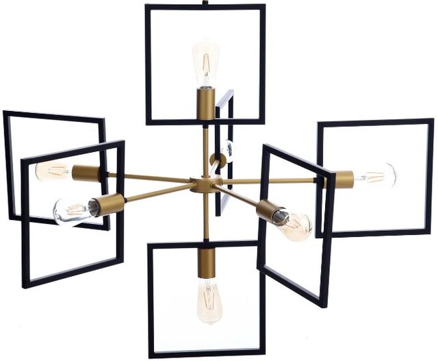 Harp & Finial® Como Black/Gold Chandelier-1