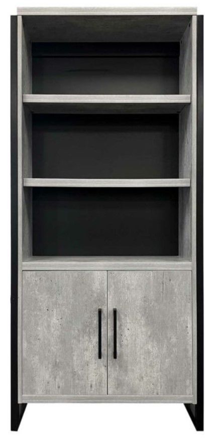 Martin Furniture Mason Concrete 78" Lower Door Bookcase-1