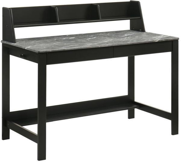 Coaster® Besler Black/Gray Stone SmartTop Writing Desk with Shelf-0