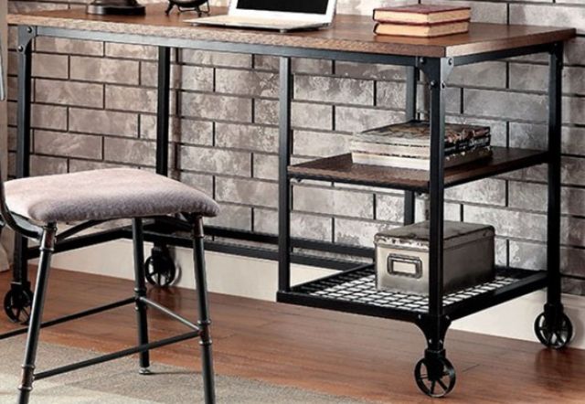 Furniture of America® Cori Antique Black Desk-0