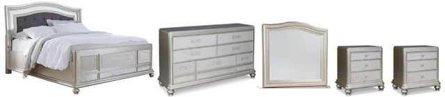 Signature Design by Ashley® Coralayne 5-Piece Silver King Panel Bed Set-0