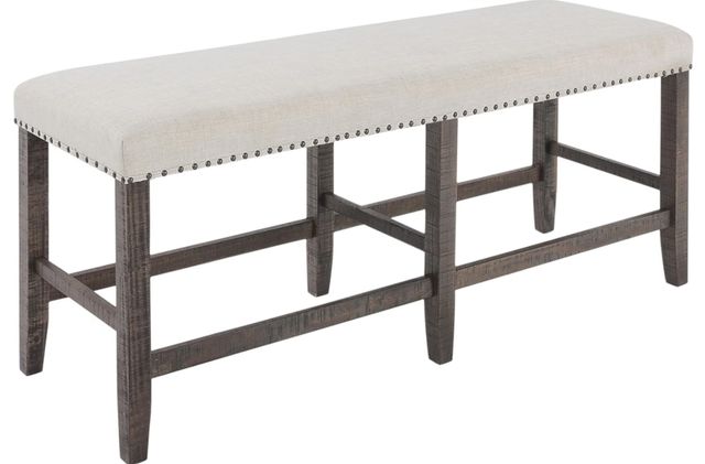 Jofran Inc. Willow Creek Beige/Chocolate Brown Counter Bench-0