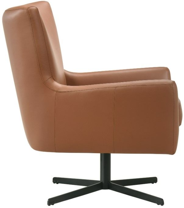 New Classic® Home Furnishings Acadia Terracotta Leather Swivel Chair-2