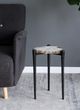 A & B Home 18" White Agate Side Table with Metal Legs-3