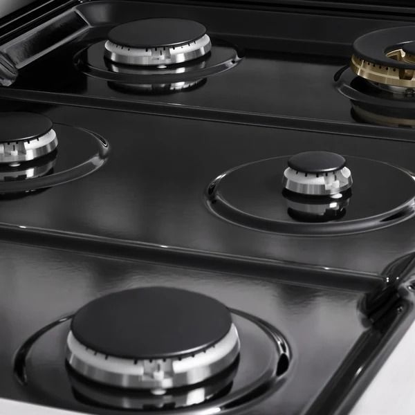 ZLINE Marino 36" Stainless Steel Pro Style Gas Range with White Matte Door-3