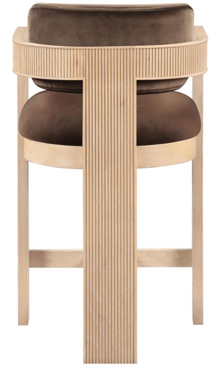 Meridian Furniture Sacha Brown/Natural Upholstered Counter Stool-3
