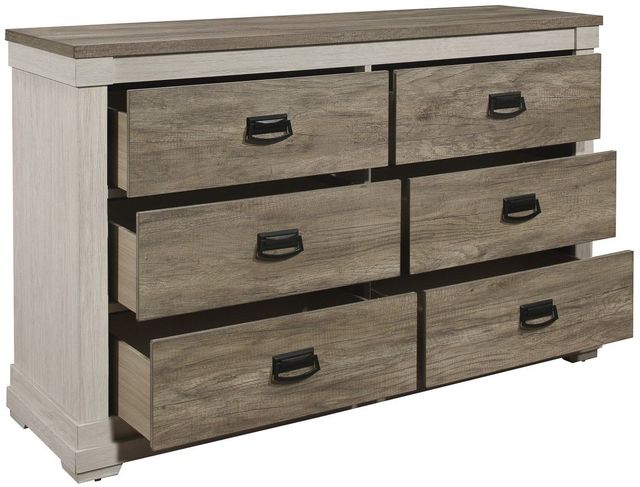 Mazin Furniture Arcadia White & Weathreed Gray Dresser-2