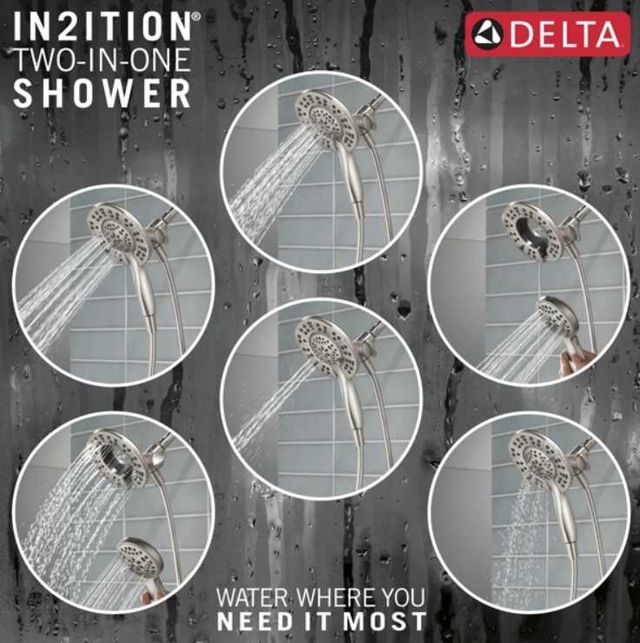 Delta Albion™ Monitor® 14 Series Spotshield Brushed Nickel Shower Trim with In2ition® Hand Shower-4