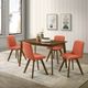 Armen Living Gina 5-Piece Poppy/Walnut Dining Set-1