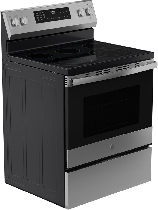 GE Profile™ 30" Fingerprint Resistant Stainless Steel Smart Freestanding Electric Convection Range with No Preheat Air Fry and EasyWash™ Oven Tray-4