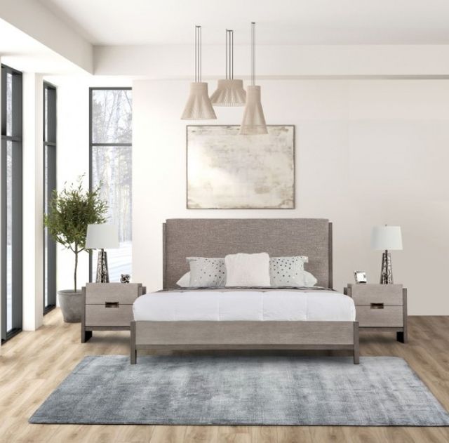 Furniture of America® Gristalt 4-Piece Stone Gray Queen Bedroom Set-2