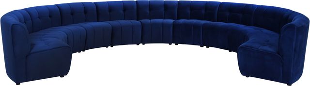 Meridian Furniture Limitless 11-Piece Navy Velvet Modular Sectional-0
