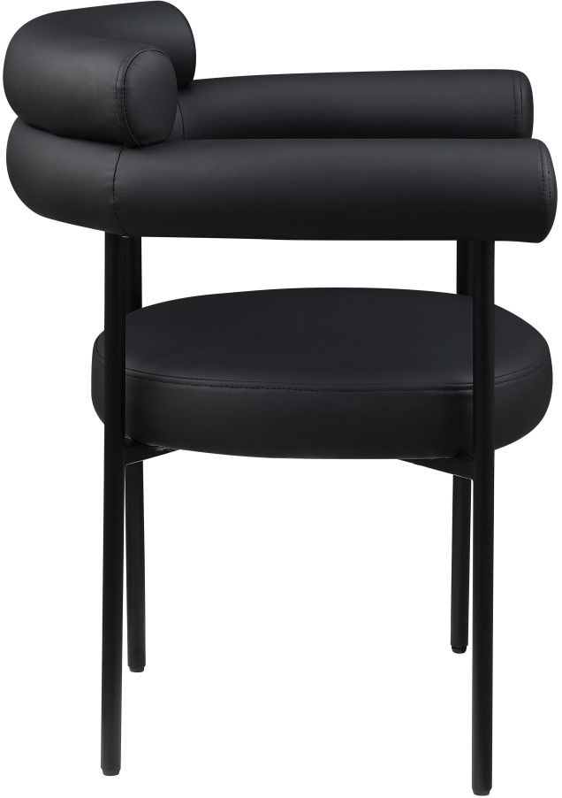 Meridian Furniture Blake Black/Matte Black Upholstered Dining Arm Chair-3