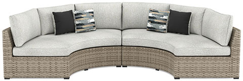 Signature Design by Ashley® Calworth 2-Piece Beige Outdoor Sectional Set-0