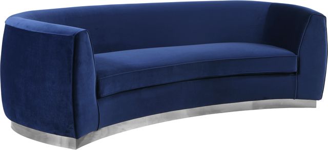 Meridian Furniture Julian Navy/Chrome Velvet Sofa-0