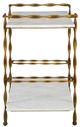 Furniture Classics Vivian Gold Bar Cart with White Marble Shelves-2