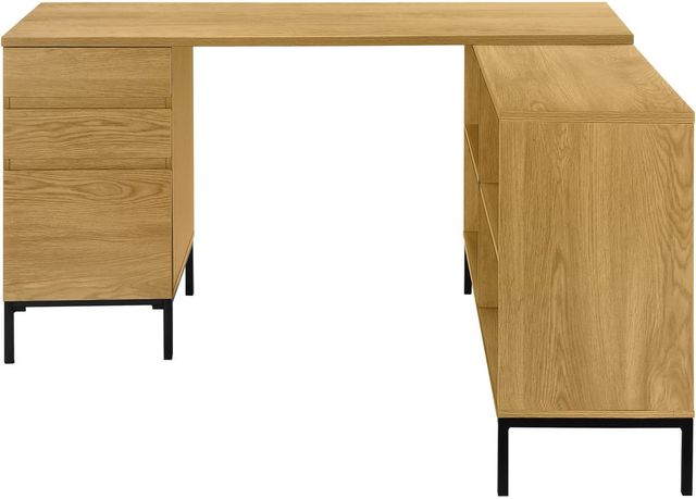 Monarch Specialties Inc. Light Oak L-Shaped Office Desk-1