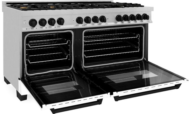 ZLINE Autograph Edition 60" Satin Stainless Steel Pro Style Dual Fuel Range with White Matte Door-3