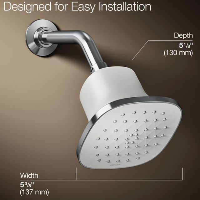 KOHLER® Cinq® Polished Chrome 2.5 GPM Square Single-Function Filtered Showerhead-3