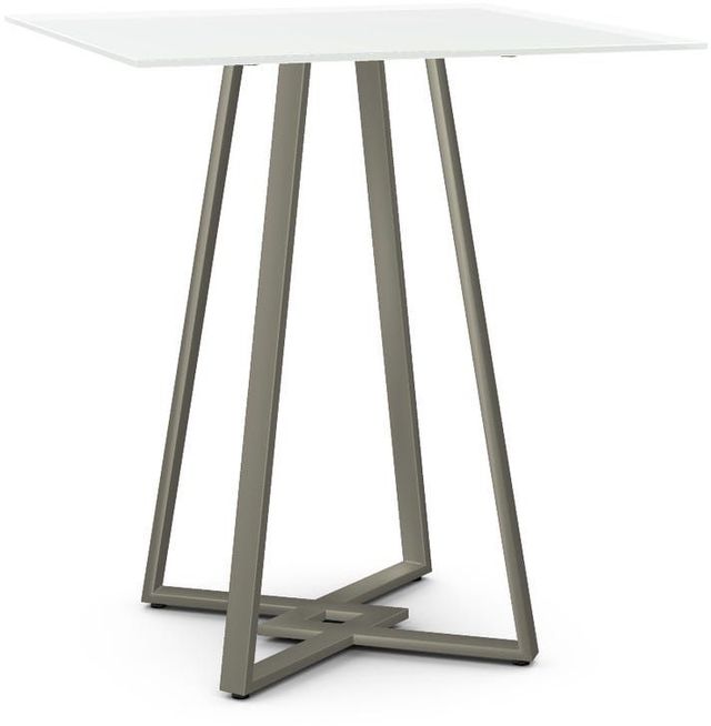 Amisco Customizable Dirk White Glass Square Bar Table-0