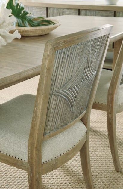 Hooker® Furniture Surfrider Driftwood/Zuri Cream Carved Back Dining Side Chair -3