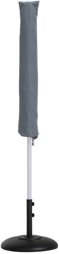 Meridian Furniture Amalfi Black/White/Black Aluminum Outdoor Patio Umbrella and Round Base-2