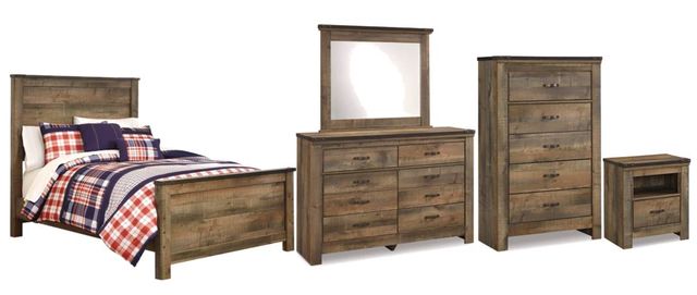 Signature Design by Ashley® Trinell 5-Piece Brown Full Panel Bed Set-0