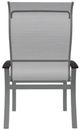 Telescope Casual Belle Isle Abalone/Graphite Aluminum/Fabric Outdoor Sling Supreme Arm Chair with Chestnut Rustic Polymer Arm Accent-3