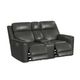 Elements International Mustang Anthrocite Power Reclining Console Loveseat with Power Headrest and Lumbar-1