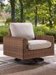 Signature Design by Ashley® Angel Island Brown/Gray Aluminum/Fabric/Wicker Outdoor Swivel Lounge Chair-3
