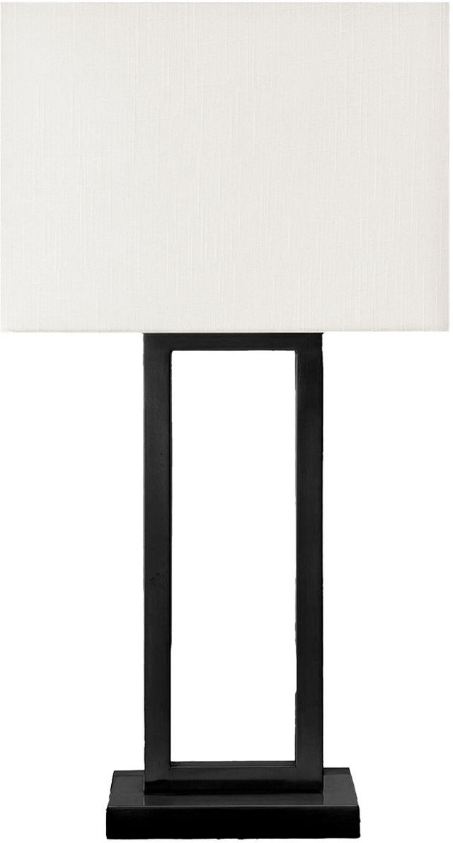 Monarch Specialties Inc. Black Metal Table Lamp with Ivory Shade-0