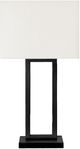 Monarch Specialties Inc. Black Metal Table Lamp with Ivory Shade-0