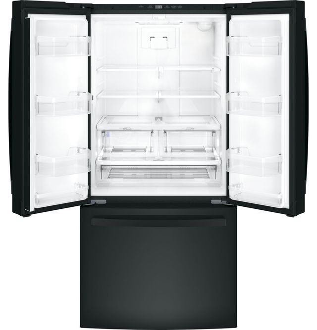 GE® 33" 18.6 Cu. Ft. Black Counter Depth French Door Refrigerator-2