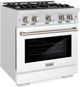 ZLINE Select 30" Satin Stainless Steel Pro Style Dual Fuel Range with White Matte Door-1