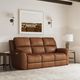Flexsteel® Henry Caramel Power Reclining Sofa with Power Headrests and Lumbar-1
