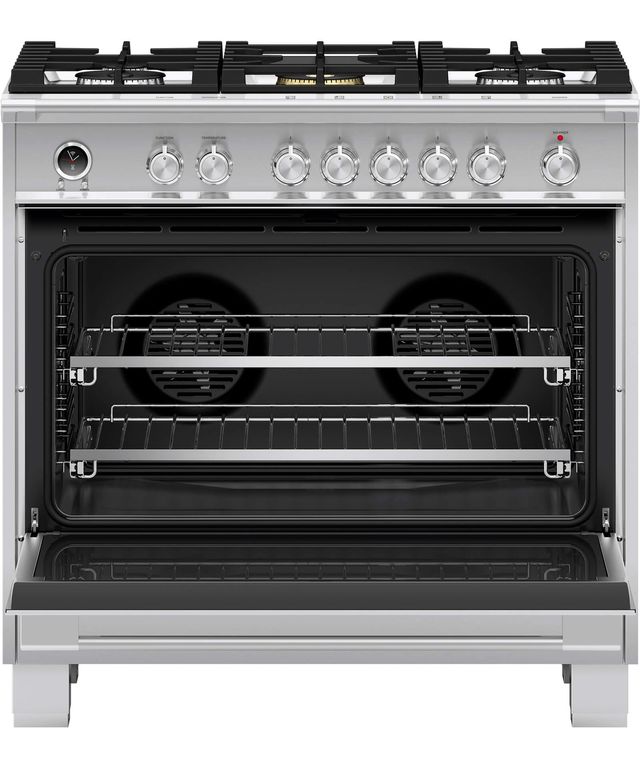 Fisher & Paykel 36" Brushed Stainless Steel Pro Style Dual Fuel Range-2