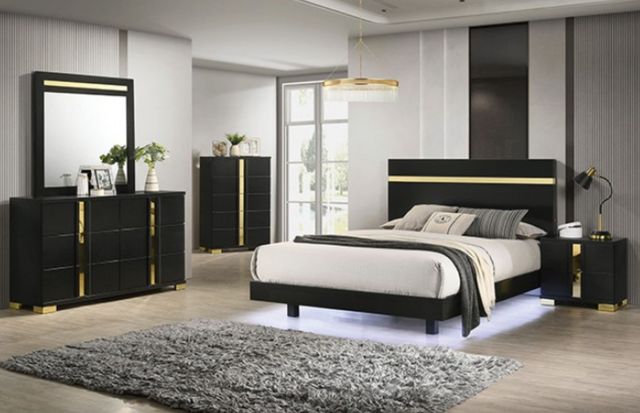 Furniture of America® Lillestrom Black/Gold Dresser-1